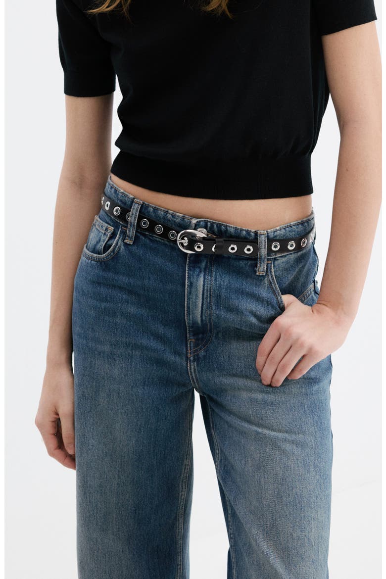 High Waist Wide Leg Jeans, Alternate, color, DARK BLUE