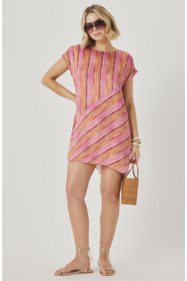 Kelsea Stripe Minidress, Alternate, color, FUCHSIA PINK/ MULTI