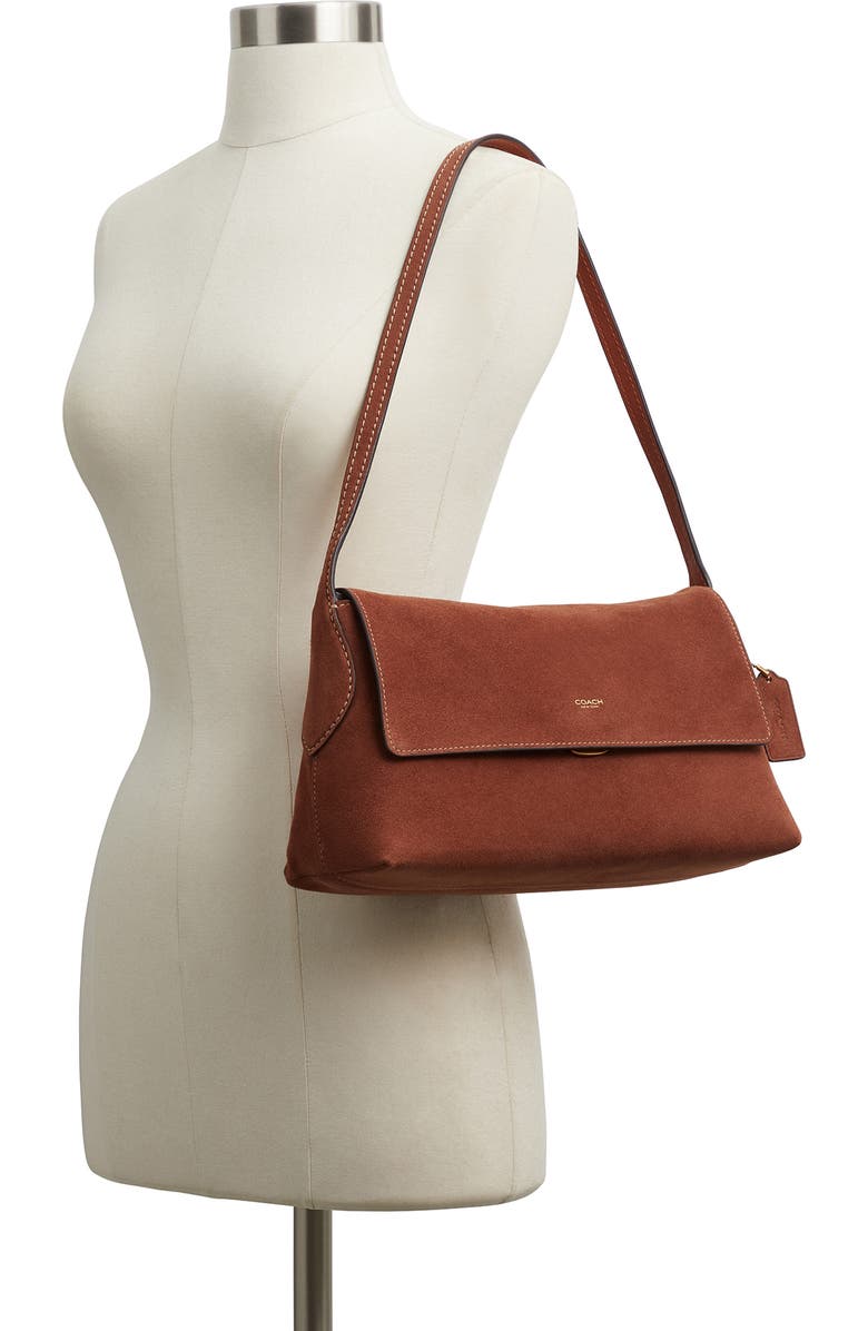 COACH Chelsea 30 Natural Grain Leather Shoulder Bag, Alternate, color, Clay