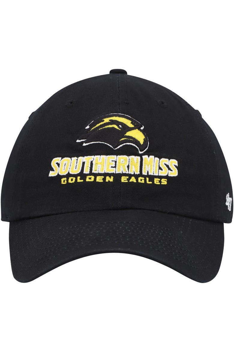 Men's '47 Black Southern Miss Golden Eagles Clean Up Adjustable Hat, Alternate, color, Black