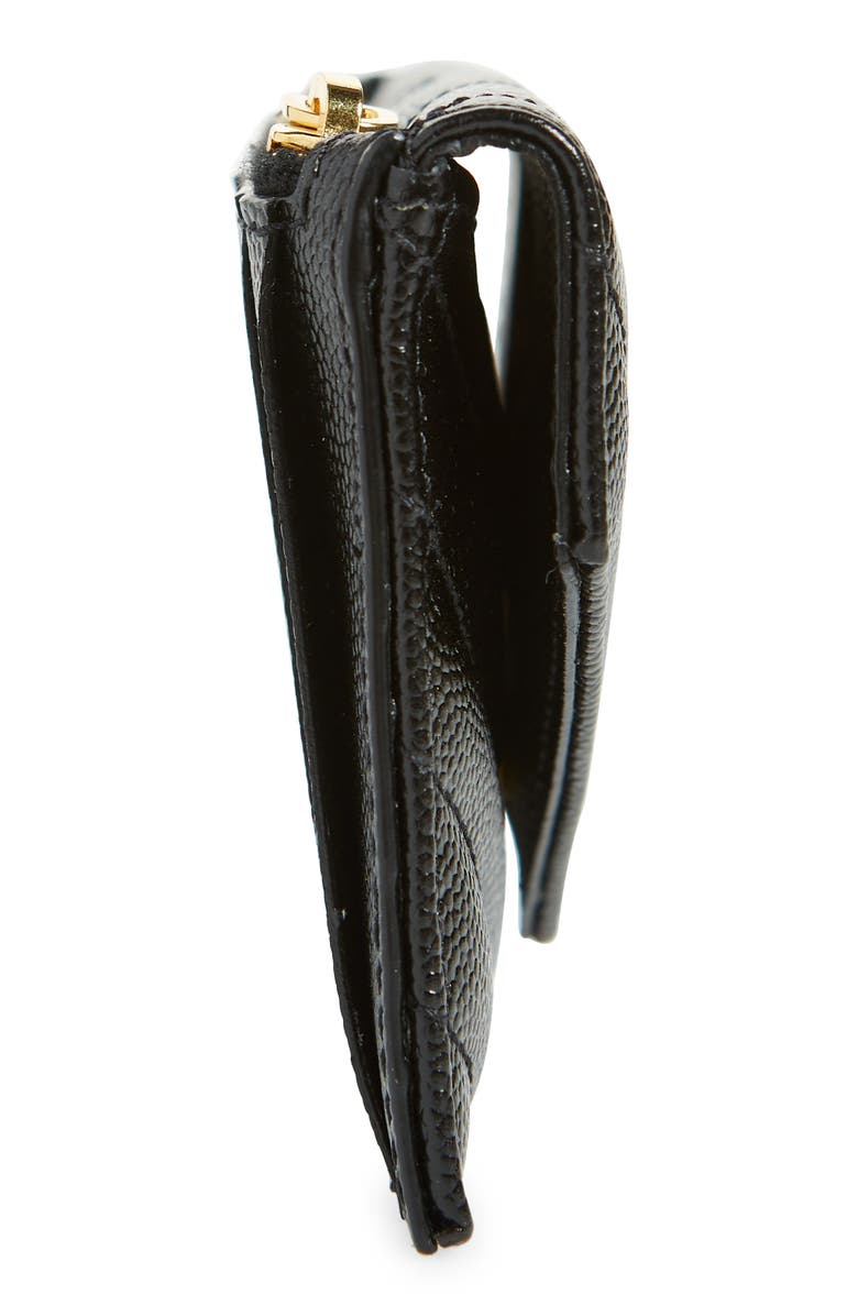 Saint Laurent Zip & Flap Matelassé Card Case, Alternate, color,