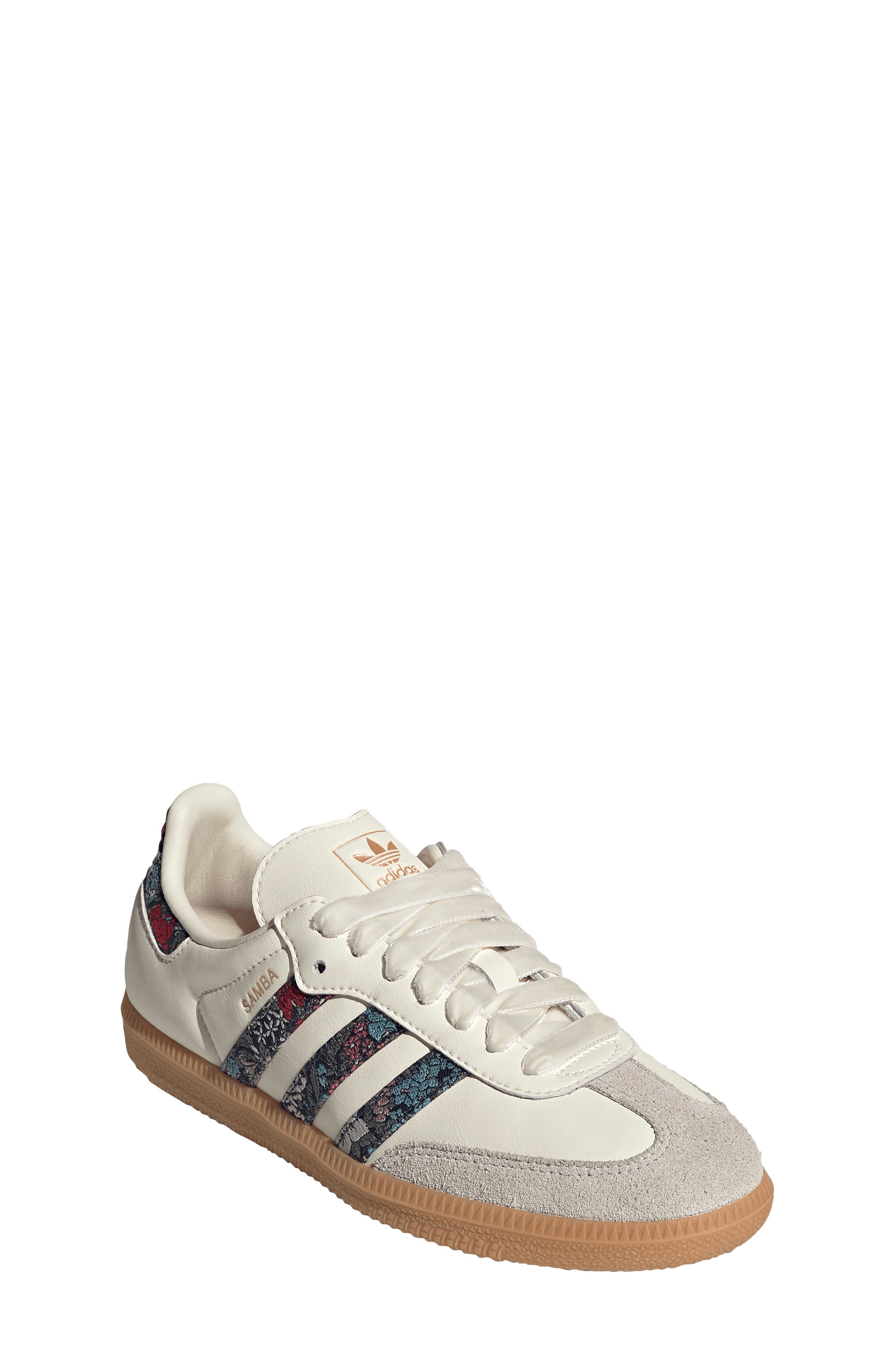 x Liberty London Kids' Samba OG Sneaker, Alternate, color, CREAM/ MAGENTA/ TALC