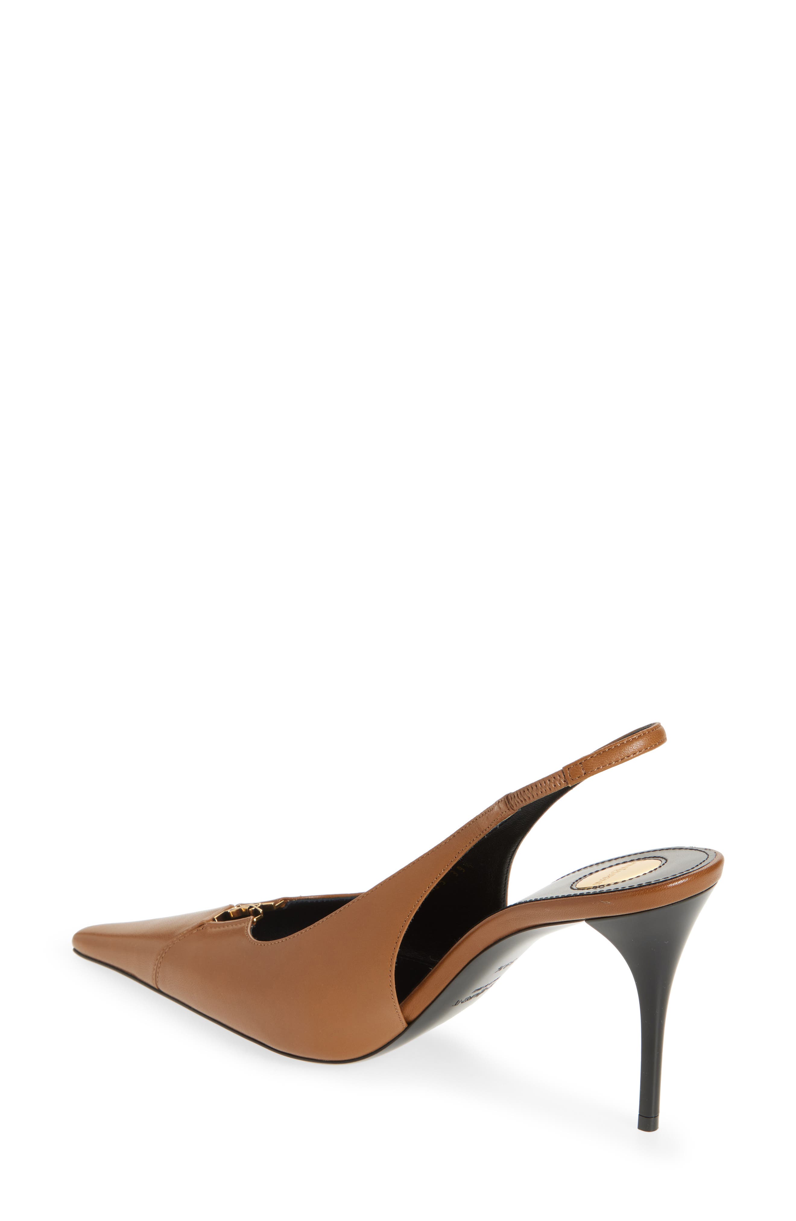 Saint Laurent Babylone Slingback Pump, Alternate, color, Dark Macadamia