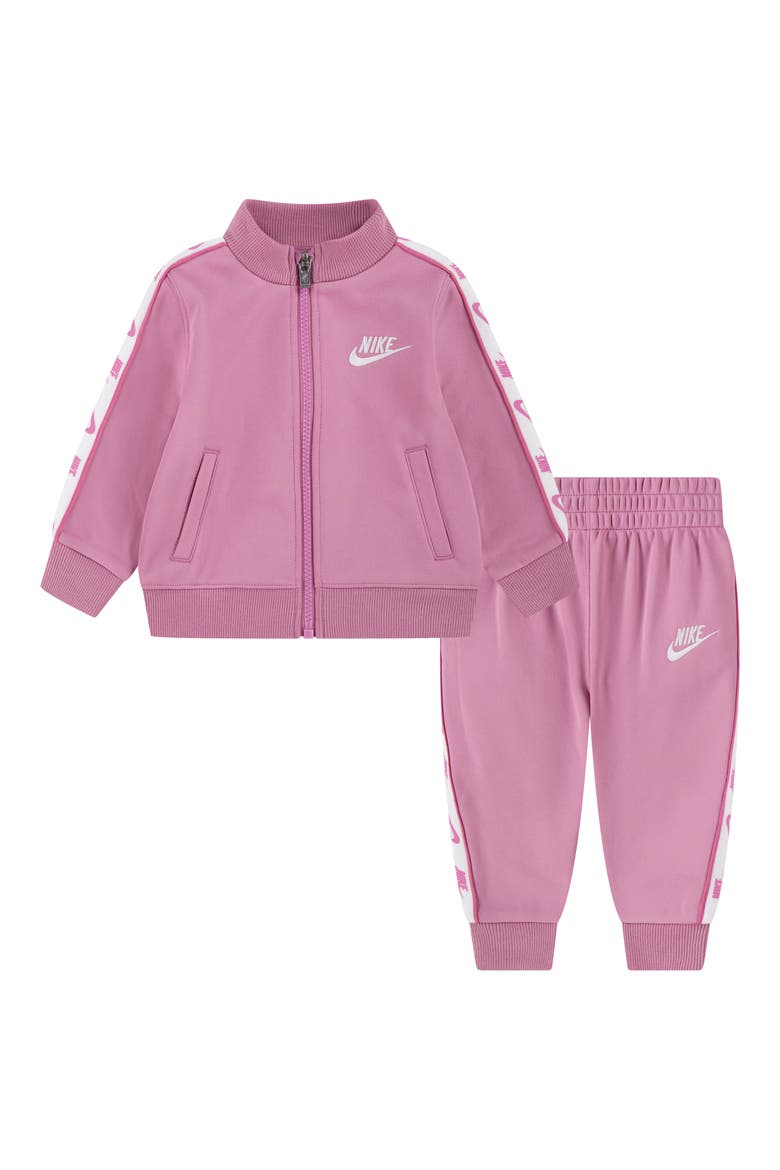 Kids' Logo Tape Jacket & Joggers Set, Main, color, MAGIC FLAMINGO