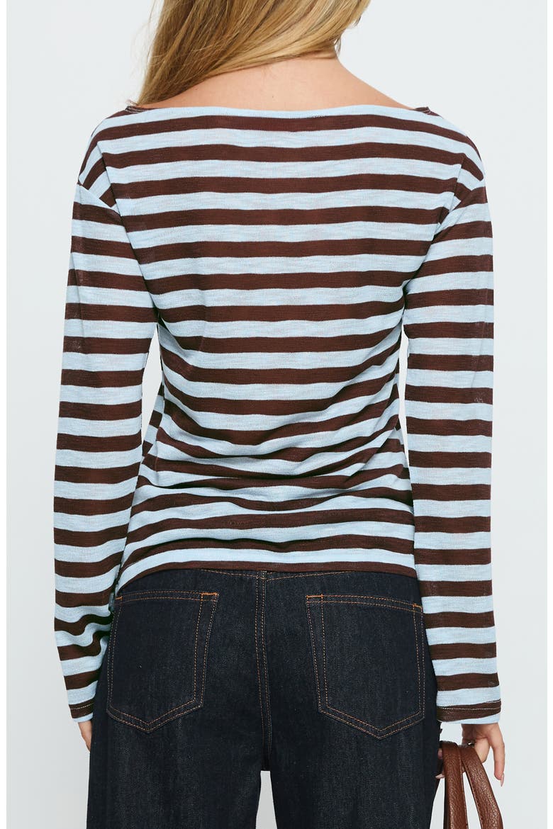 Bateau Neck Stripe Knit Top, Alternate, color, BLUE STRIPE