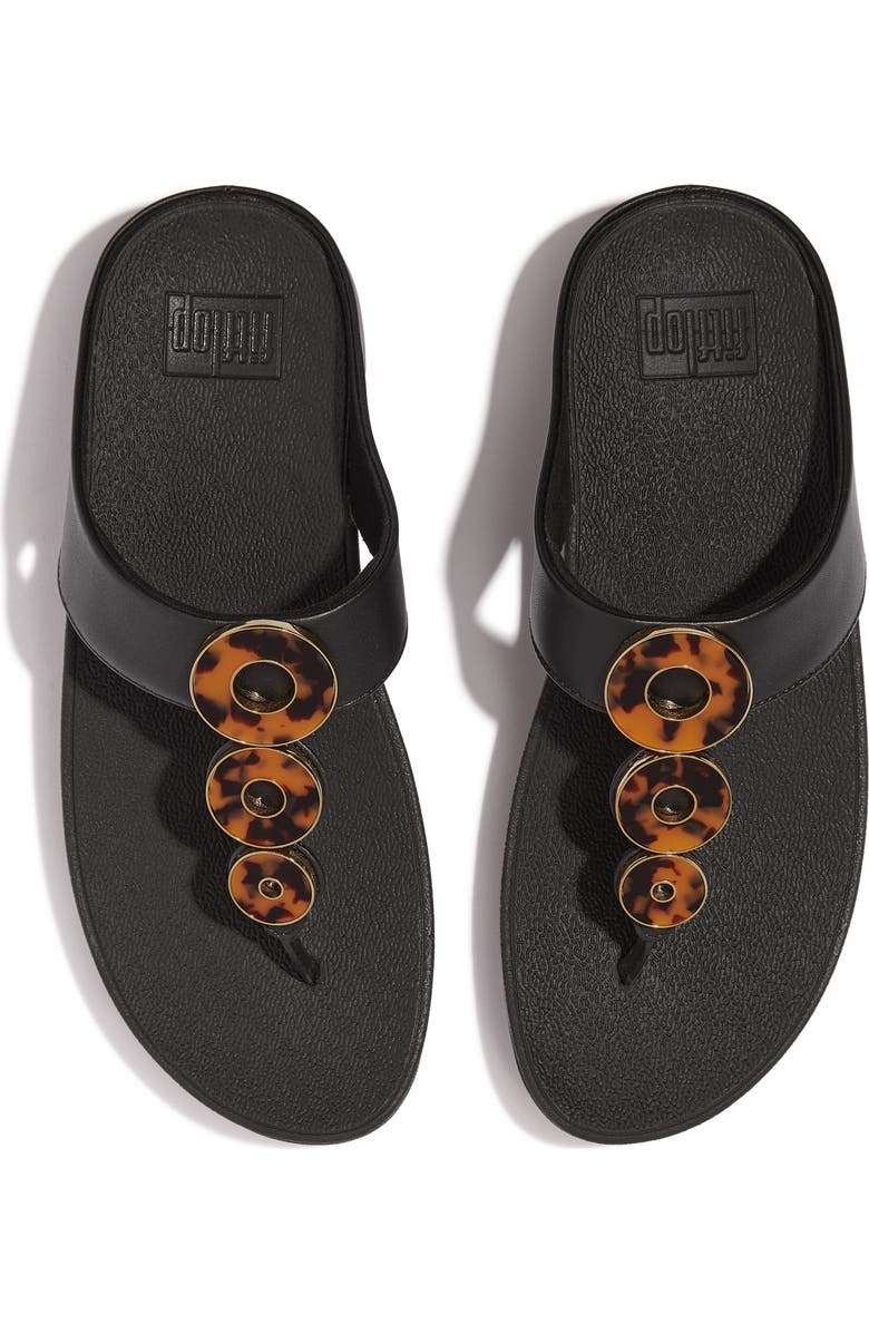 FitFlop Fino Platform Wedge Flip Flop, Alternate, color, All Black