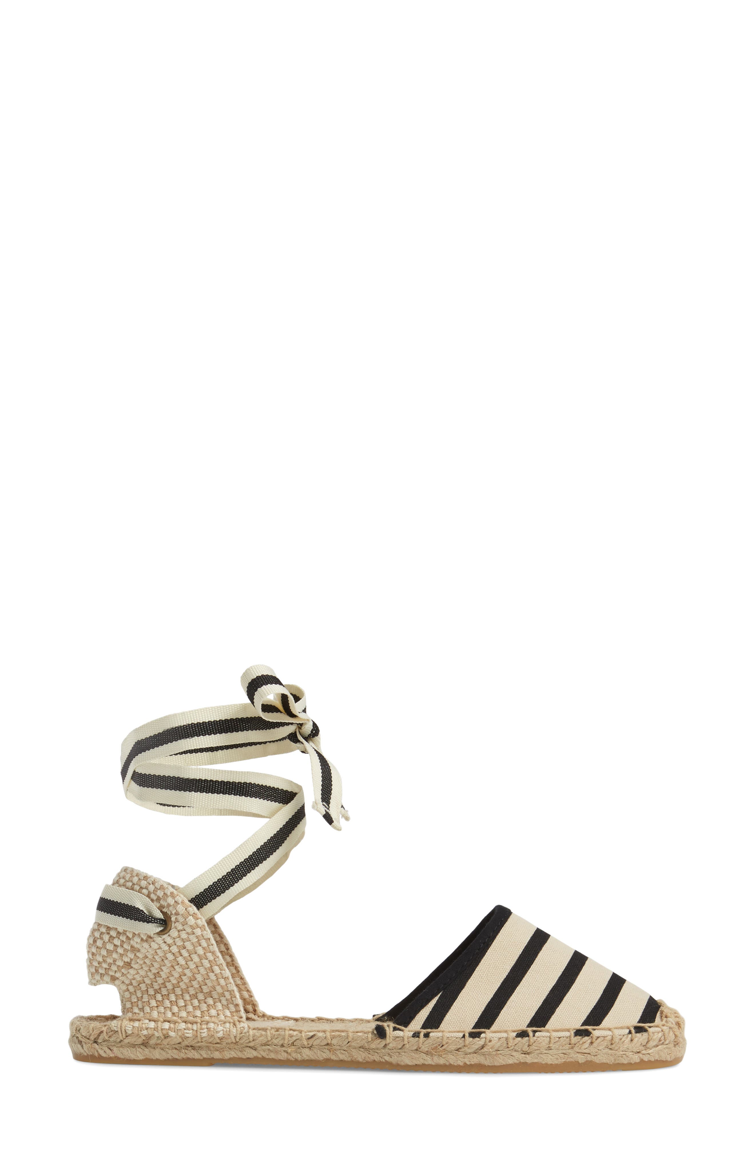 Lace-Up Espadrille Sandal, Alternate, color, NEW NATURAL/ BLACK STRIPE