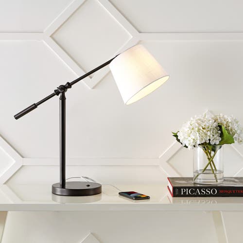 Jonathan Y Troy 24" Classic Contemporary Iron Led Task Lamp With Usb Charging Port, Oil Rubbed Bronz In Oil Rubbed Bronze
