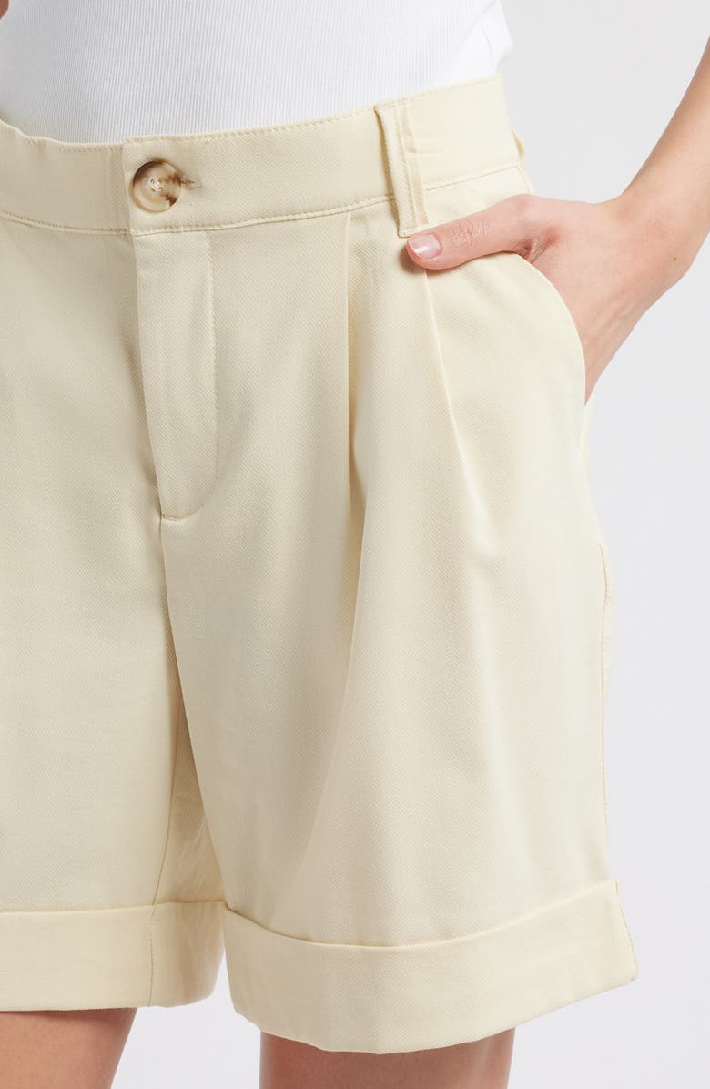 Wit & Wisdom Skyrise High Waist Pleated Shorts, Alternate, color, Frosty Lemon