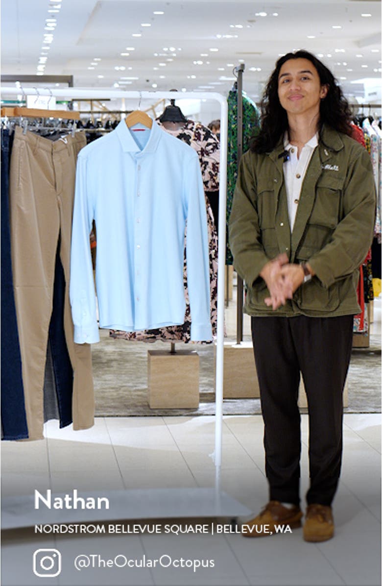 Solid Performance Piqué Button-Up Shirt, sales video thumbnail