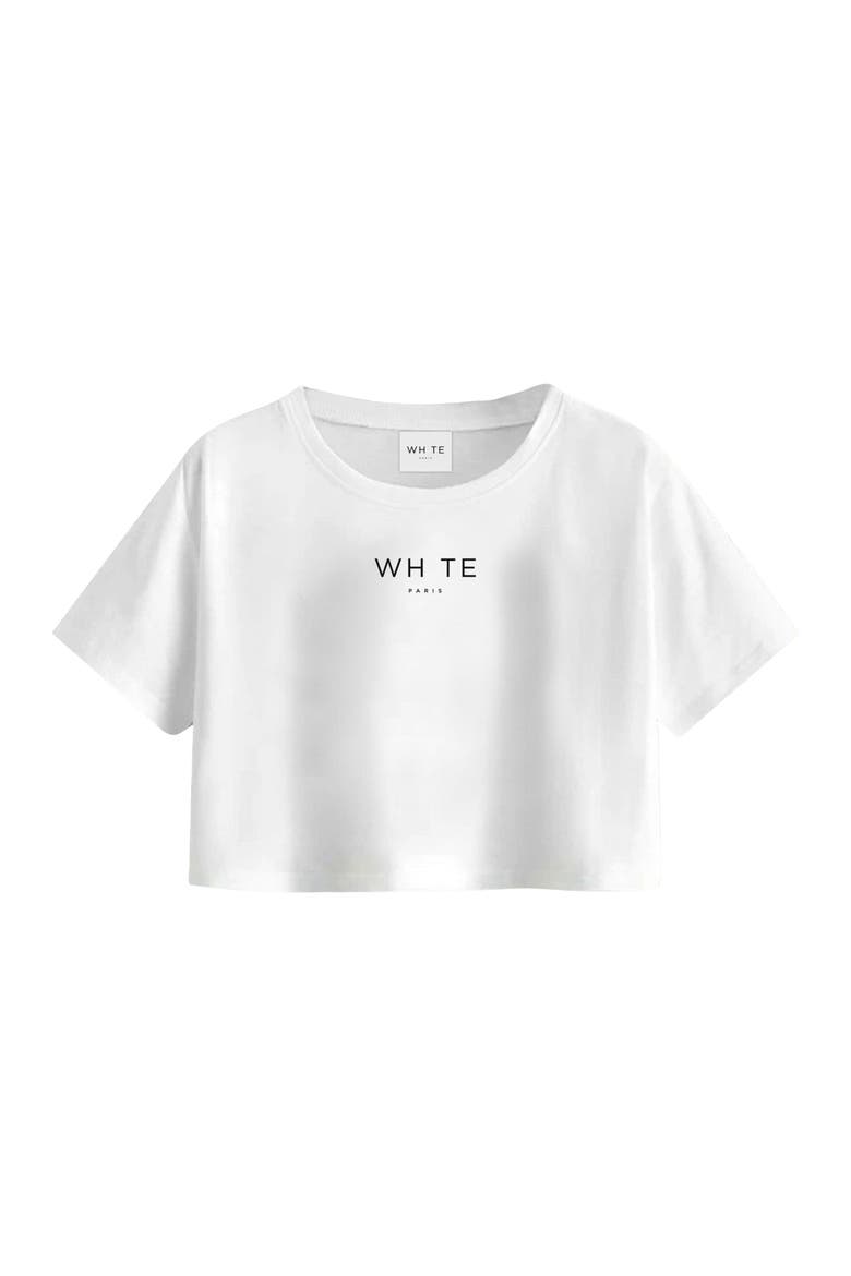 Whte Minimal Crop Tee, Alternate, color, White