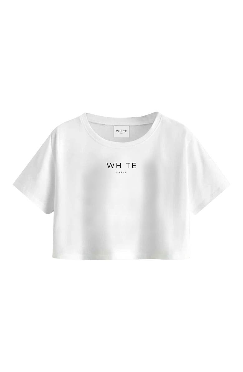 Blvck Whte Minimal Crop Tee, Alternate, color, White