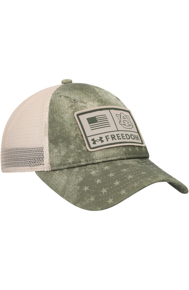 Under Armour Men's Under Armour Camo Auburn Tigers Sideline Blitzing Trucker Performance Adjustable Hat, Alternate, color, 