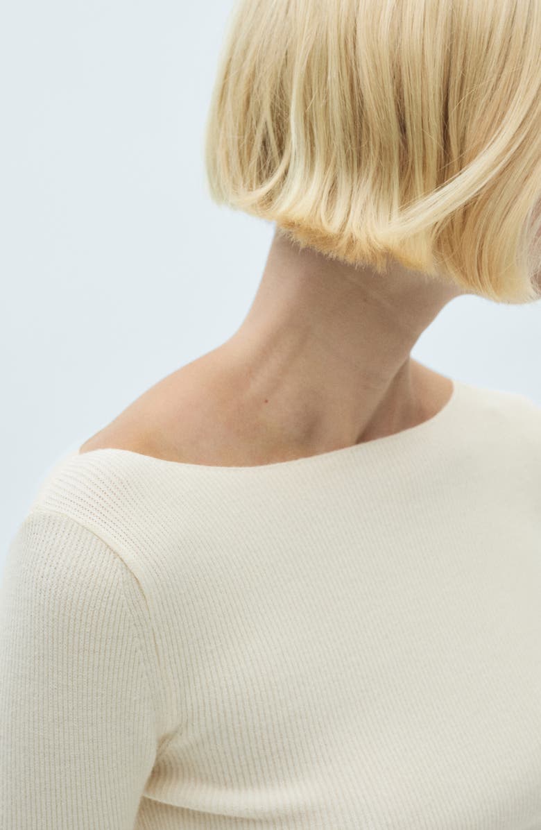 MANGO Boat Neck Rib Sweater, Alternate, color, 