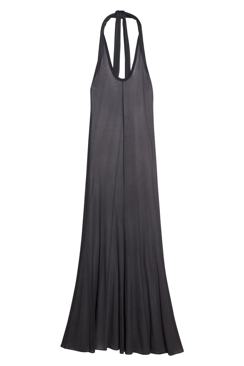 Dancer Plunge Neck Halter Maxi Dress, Alternate, color, BLACK SAND - 22N
