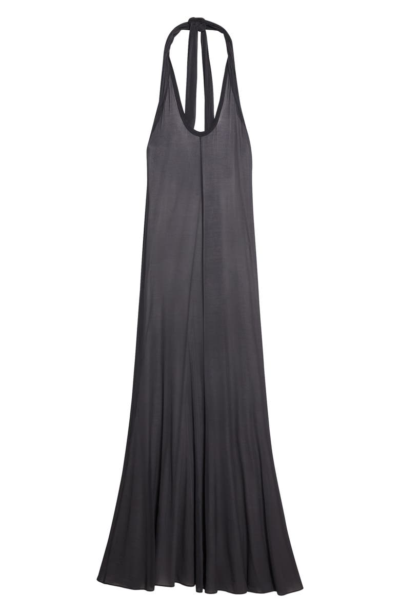 Helmut Lang Dancer Plunge Neck Halter Maxi Dress, Alternate, color, Black Sand - 22N