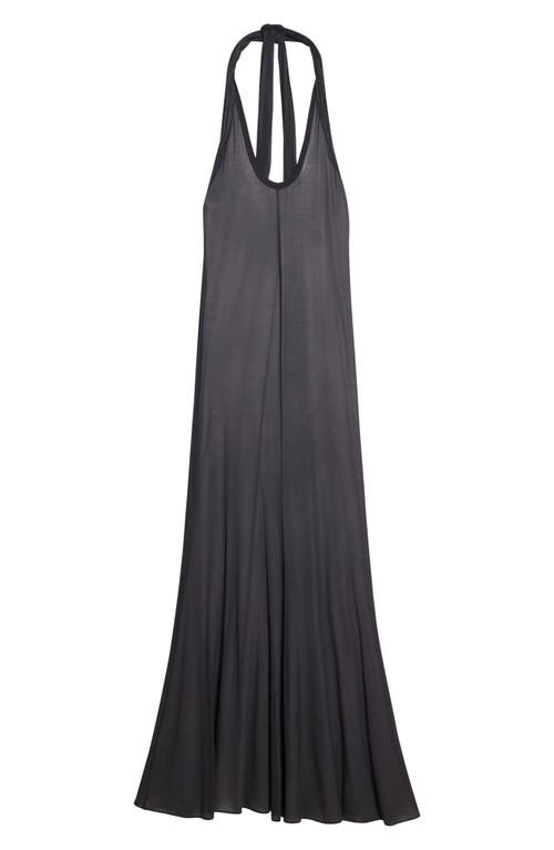 Helmut Lang Dancer Plunge Neck Halter Maxi Dress In Multi