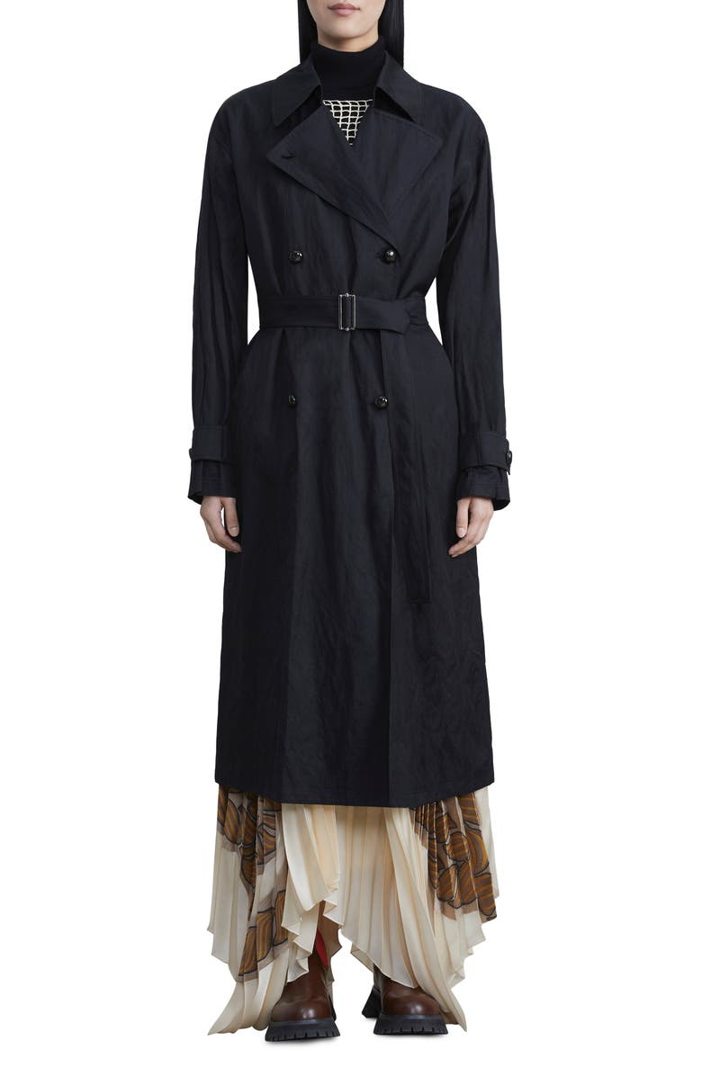 Lafayette 148 New York Blake Crinkle Trench Coat, Main, color, 
