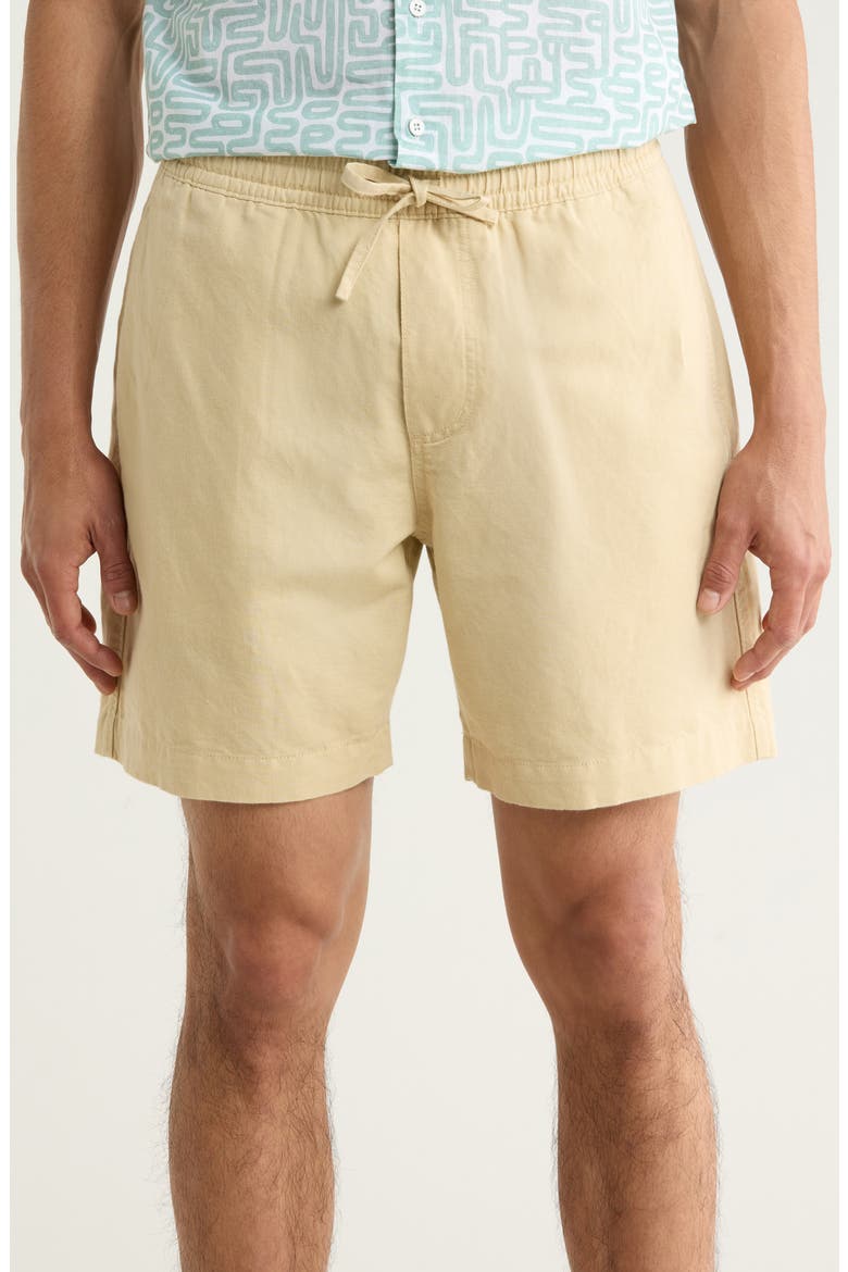 Burnbridge Linen & Cotton Shorts, Main, color, STONE