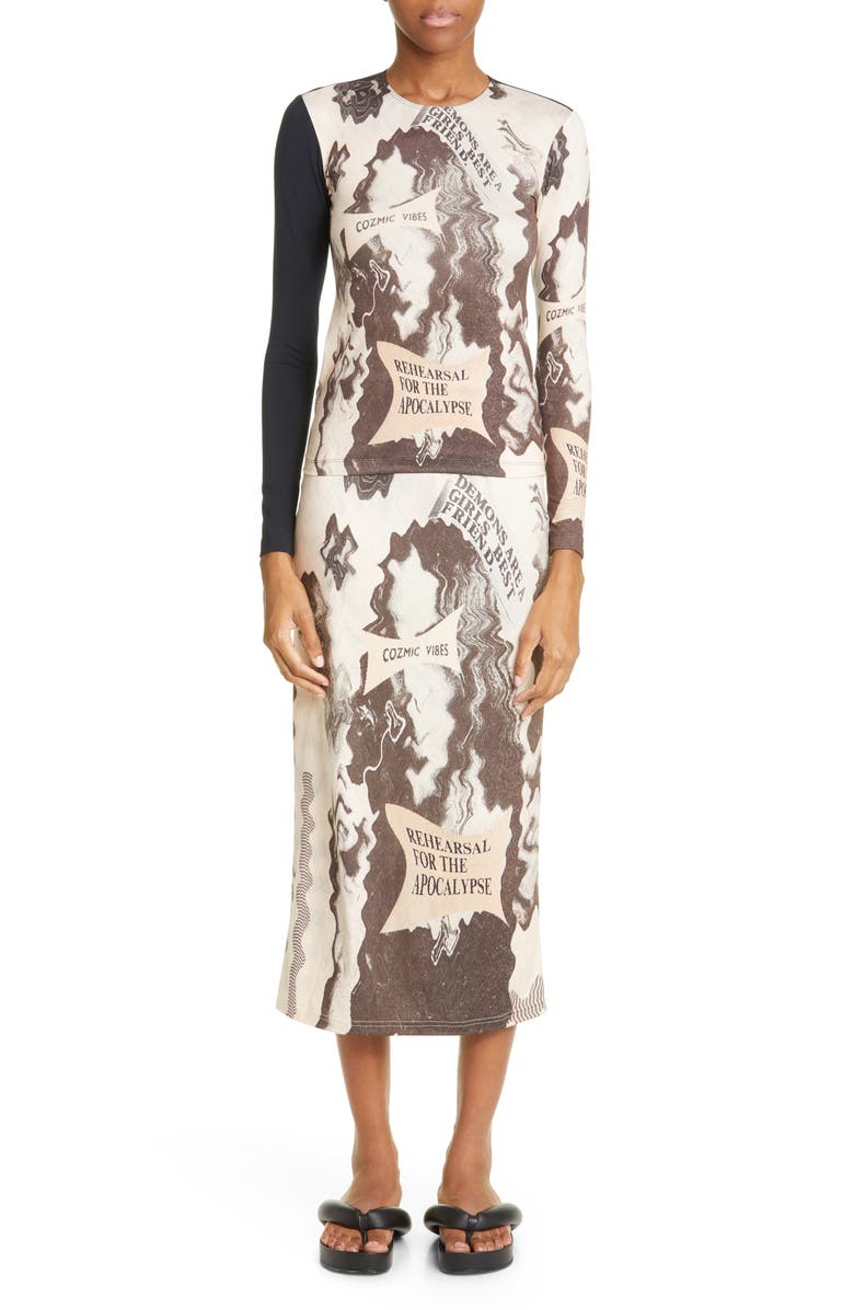 ELLISS Cosmic Vibes Midi Skirt, Alternate, color, 