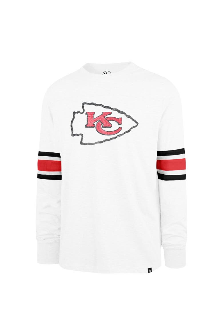 Men's '47 White Kansas City Chiefs Gridiron Premier Brex Long Sleeve T-Shirt, Alternate, color, White