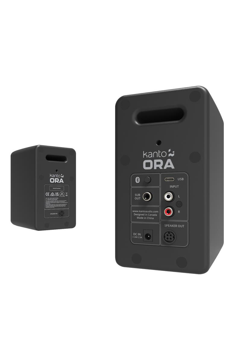 Kanto ORA Powered Reference Desktop Speakers with Bluetooth - Pair, Alternate, color, Black