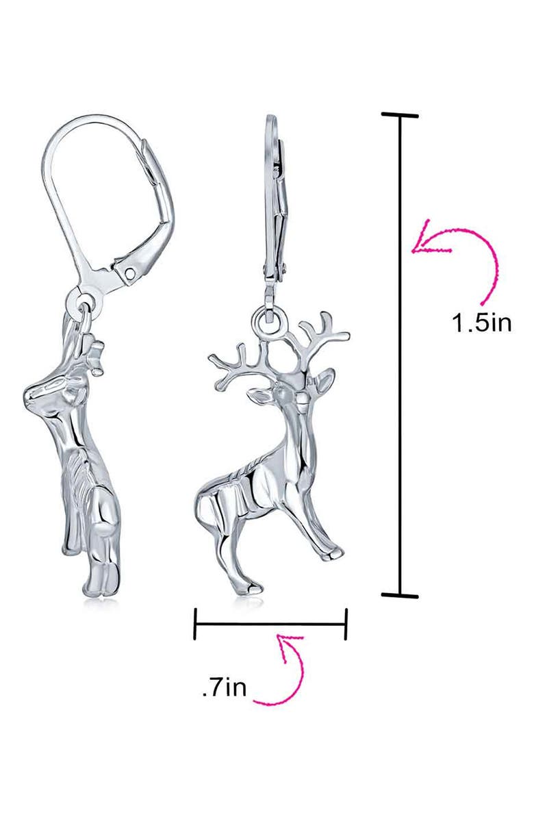 BLING JEWELRY Reindeer Drop Earrings, Alternate, color, 