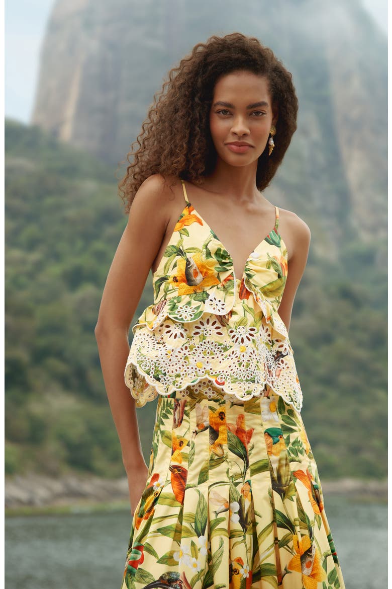 Brasil Collage Eyelet Lace Top, Alternate, color, BRASIL COLLAGE SOFT