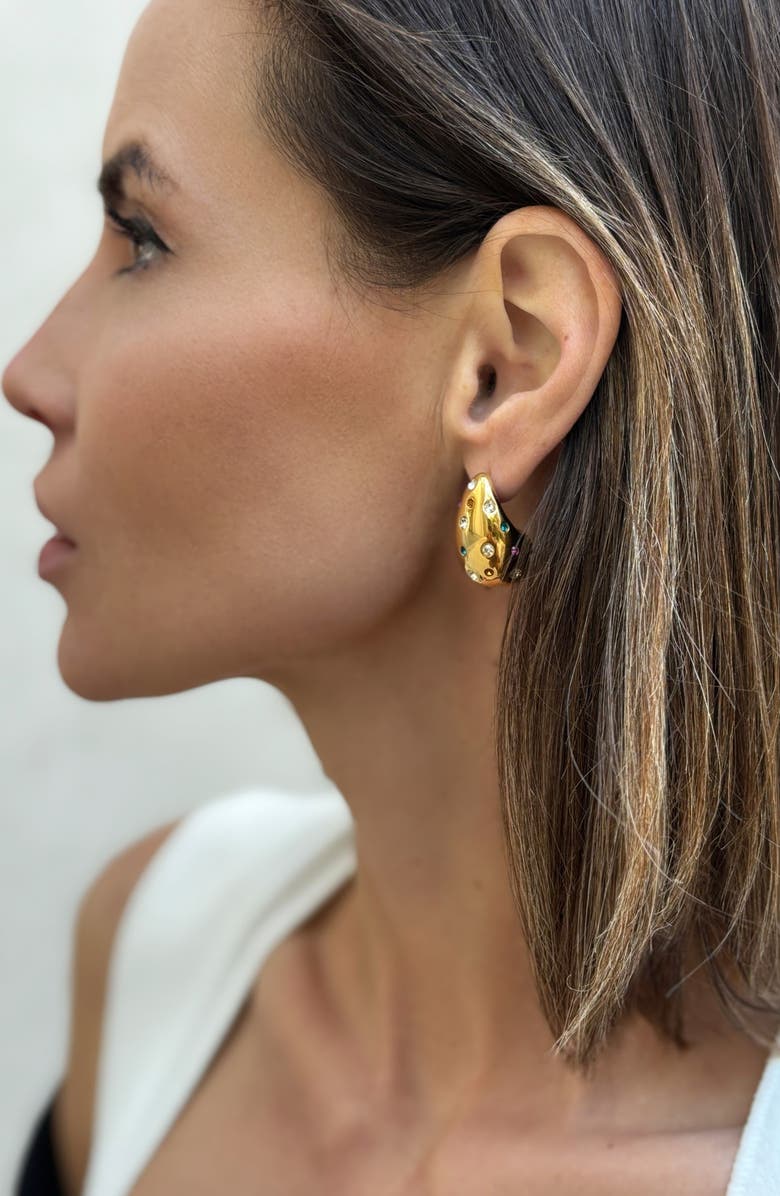 Adornia Multicolor Crystal Drop Earrings, Alternate, color, Gold/ Multi