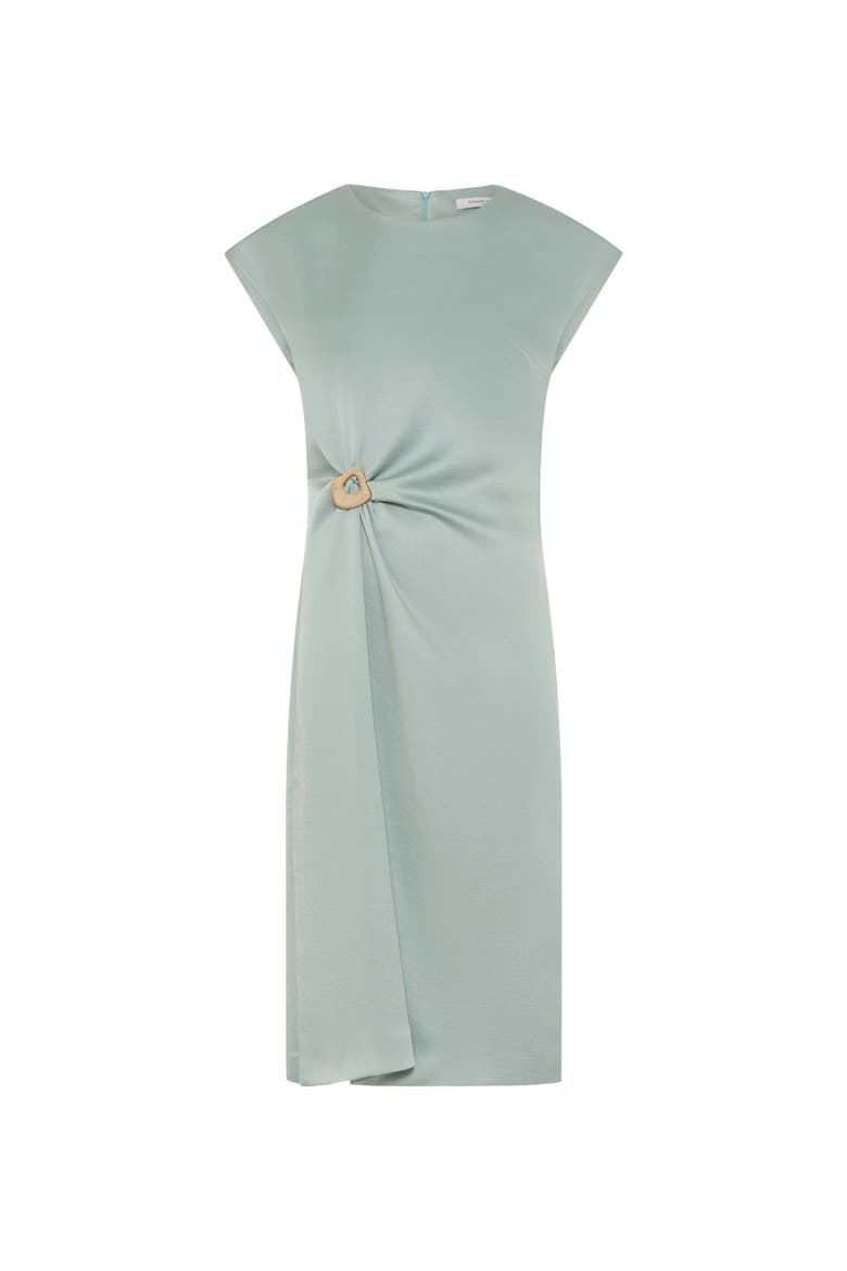 Rialya Buckle Detail Midi Dress, Alternate, color, Water Green