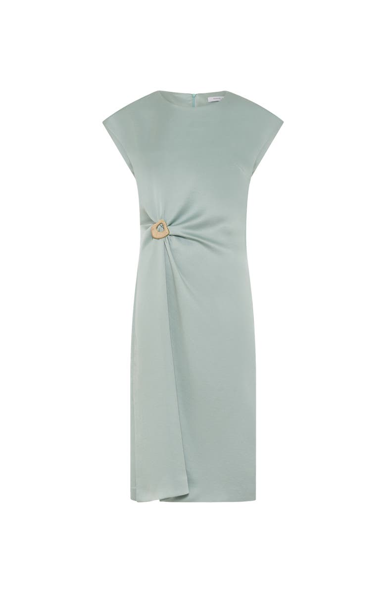 GERARD DAREL Rialya Buckle Detail Midi Dress, Alternate, color, Water Green