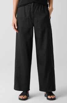 Eileen Fisher Wide Leg Organic Linen Ankle Pants