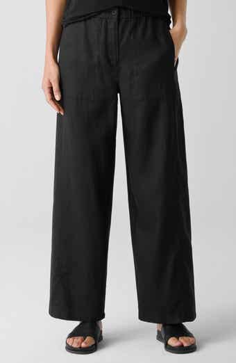 Eileen Fisher Wide Leg Organic Linen Ankle Pants