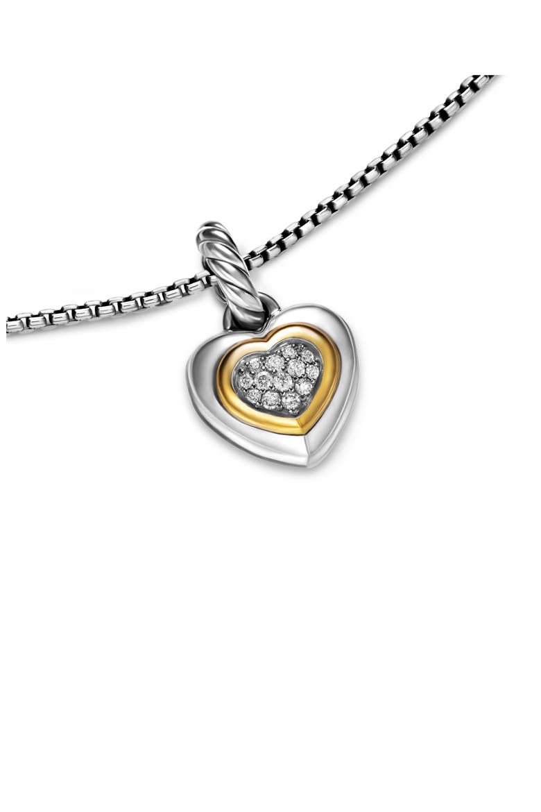 Petite Cable Heart Pendant Necklace, Alternate, color, STERLING SILVER/ GOLD