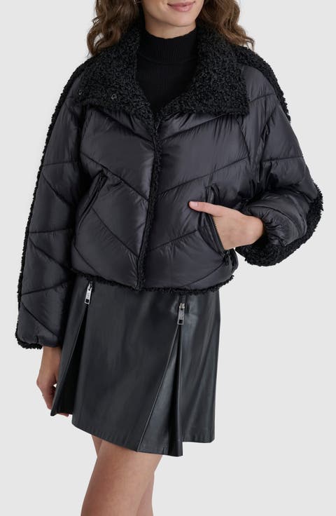Faux Shearling Lined Quilted Jacket