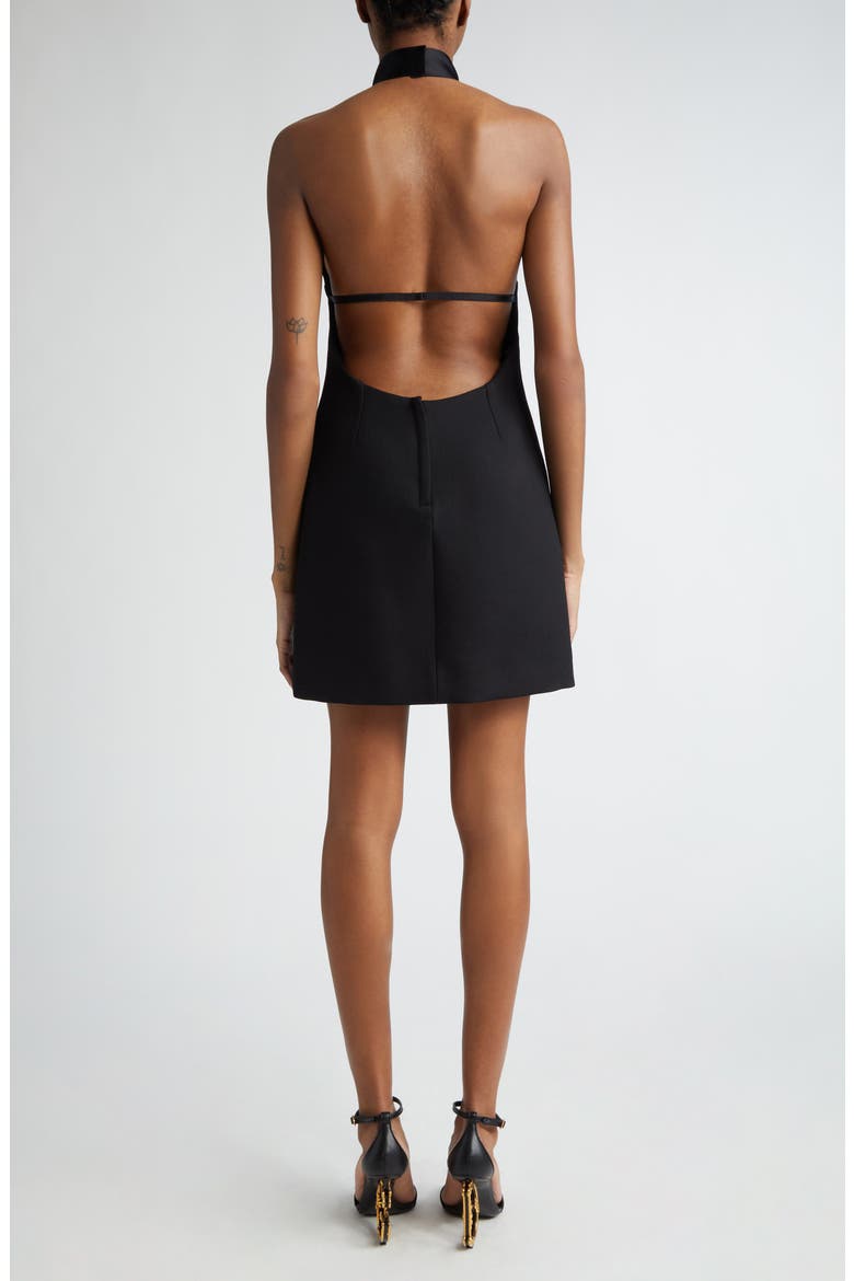 Halter Neck Wool Minidress, Alternate, color, NERO