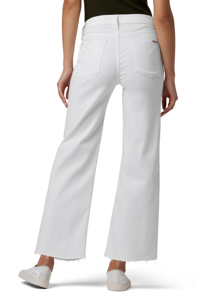 Rosalie High Waist Raw Crop Wide Leg Jeans, Alternate, color, WHITE