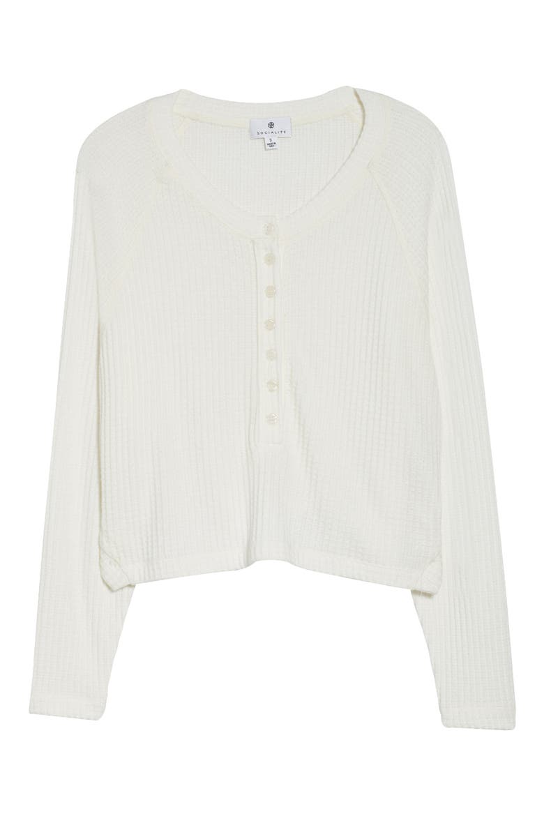Waffle Knit Henley, Alternate, color, IVORY