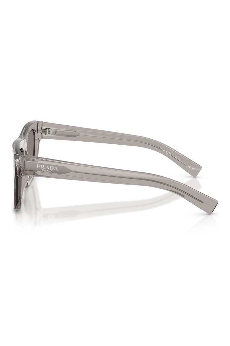54mm Rectangular Sunglasses, Alternate, color, GREY TRANSPARENT / DARK GREY