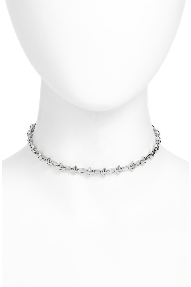 Harley Chain Choker Necklace, Main, color, SILVER PLATED
