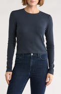 rag & bone Essie Long Sleeve Ribbed Crop T-Shirt