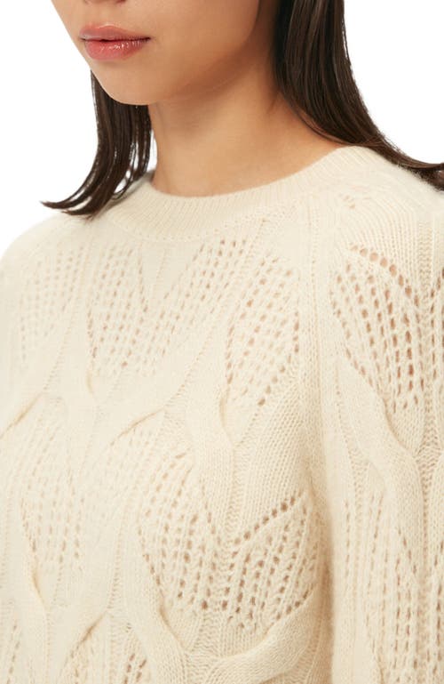 Gobi Mongolian Cashmere Ajour-knit Cashmere Sweater In Off White