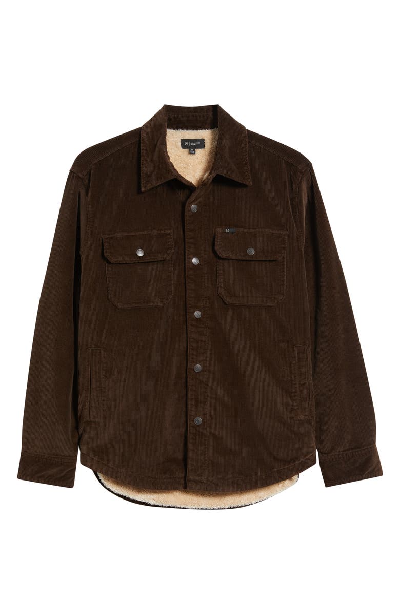 AG Elias Corduroy Shirt Jacket with Faux Shearling Lining, Alternate, color, Raw Umber
