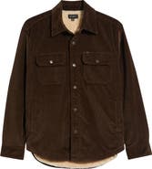 AG Elias Corduroy Shirt Jacket with Faux Shearling Lining