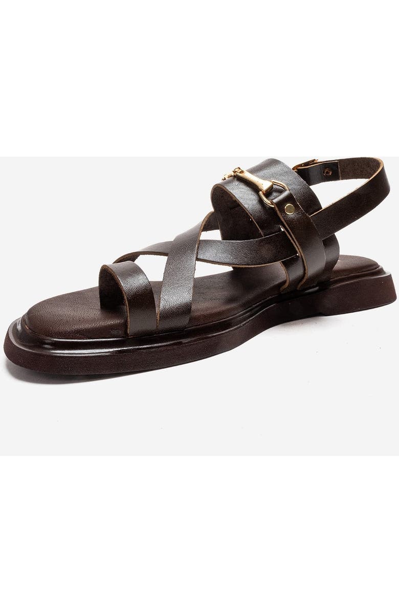 Forever & Always Shoes Fabiana Leather Thong Sandal, Alternate, color, Brown
