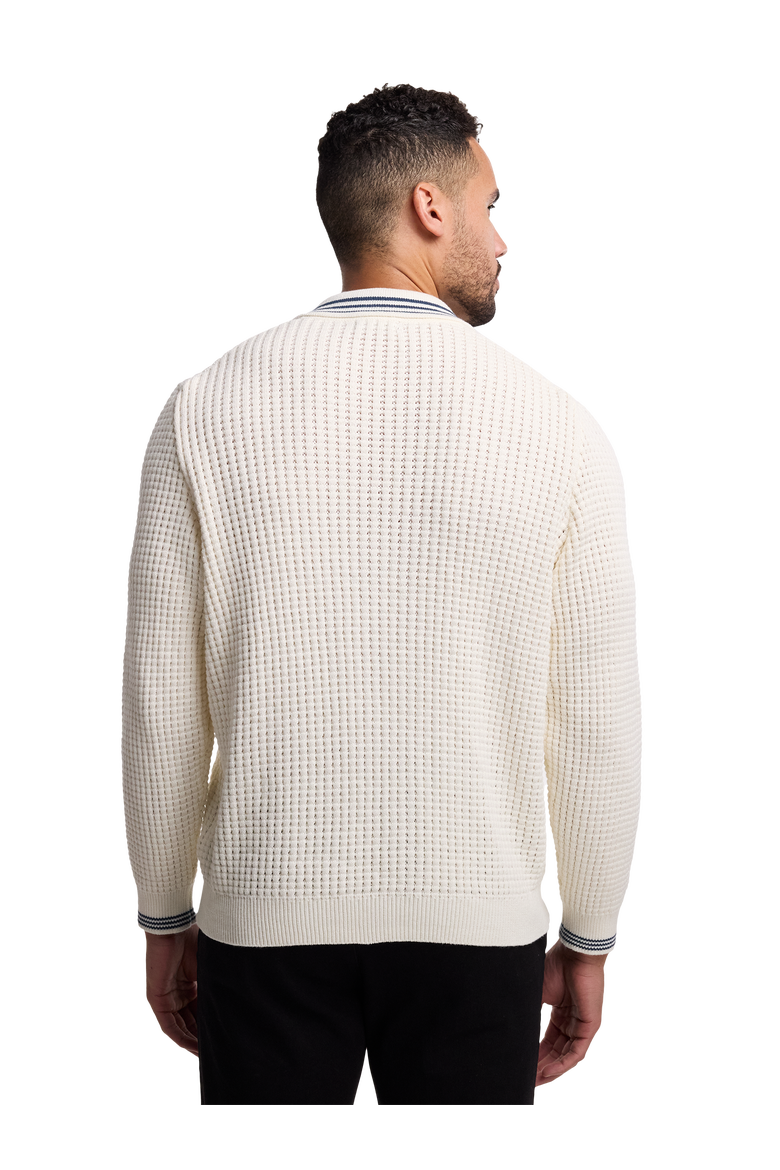 Cotton Button Front Polo, Alternate, color, Ivory