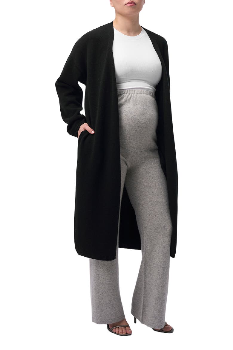 Wide-Leg Knitted Maternity Cashmere Pants, Main, color, dawn blue