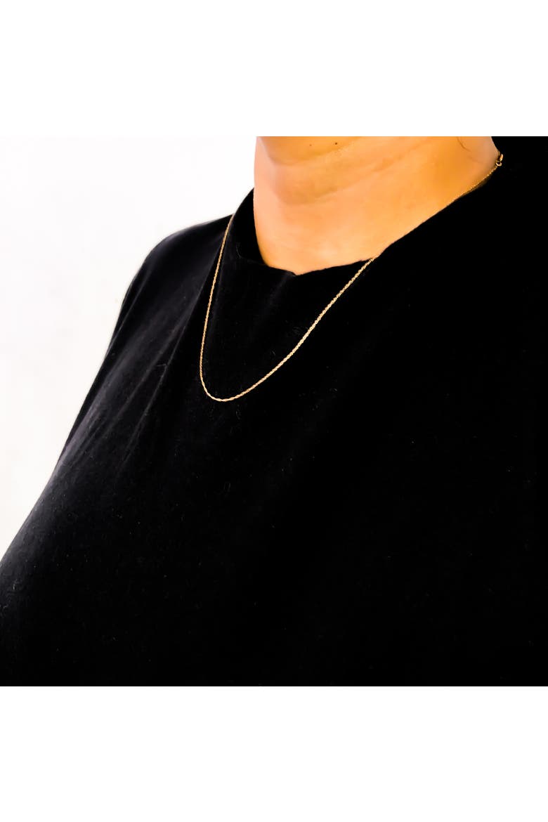 10K Gold 1/2 mm Slender & Dainty Fine Rope Chain Necklace, Alternate, color, Yellow
