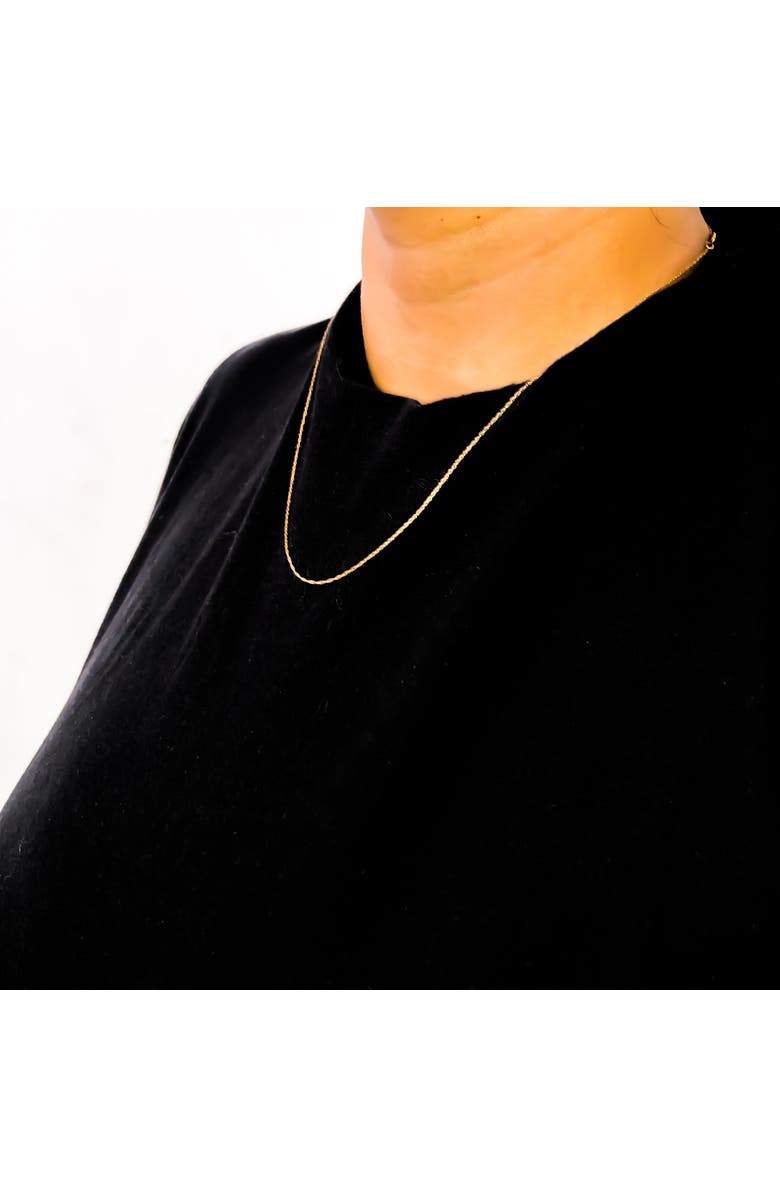 Haus of Brilliance 10K Gold 1/2 mm Slender & Dainty Fine Rope Chain Necklace, Alternate, color, Yellow