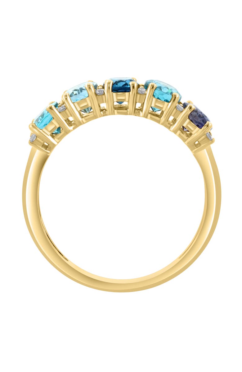 EFFY 14K Yellow Gold Semiprecious Stone & Diamond Ring - 0.09ct., Alternate, color, Blue